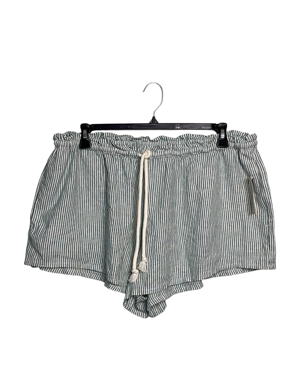Universal Thread NWT Green White Pinstripe Drawstring Shorts Womens Size XL